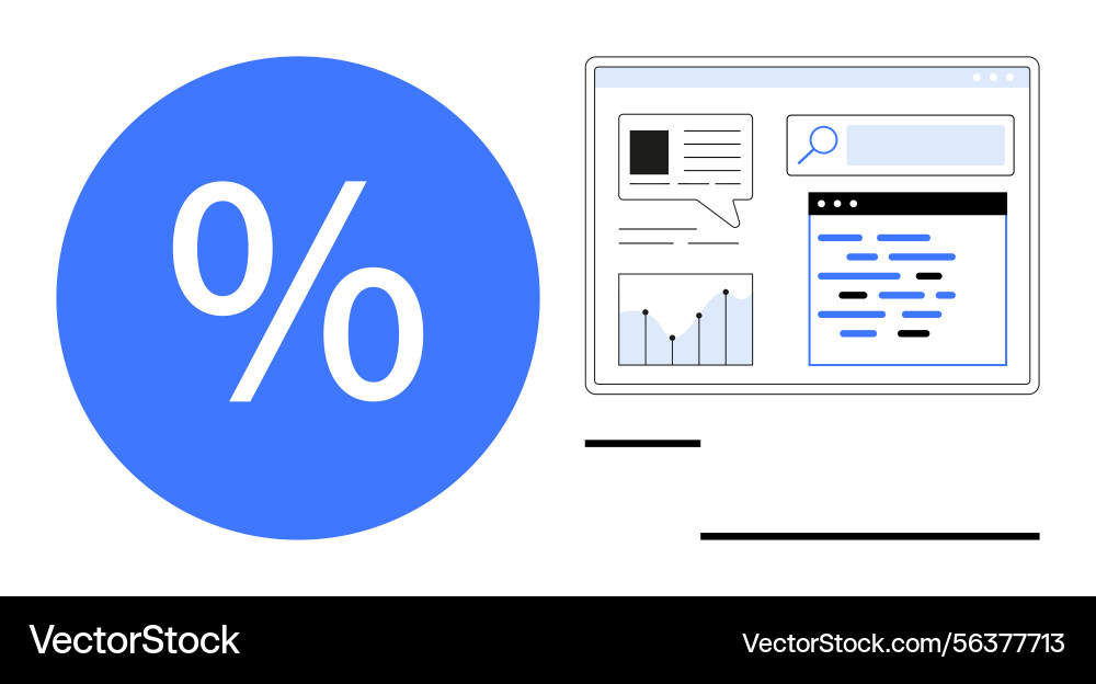 Data analysis with statistics and search results Data analysis with statistics and search results vector image