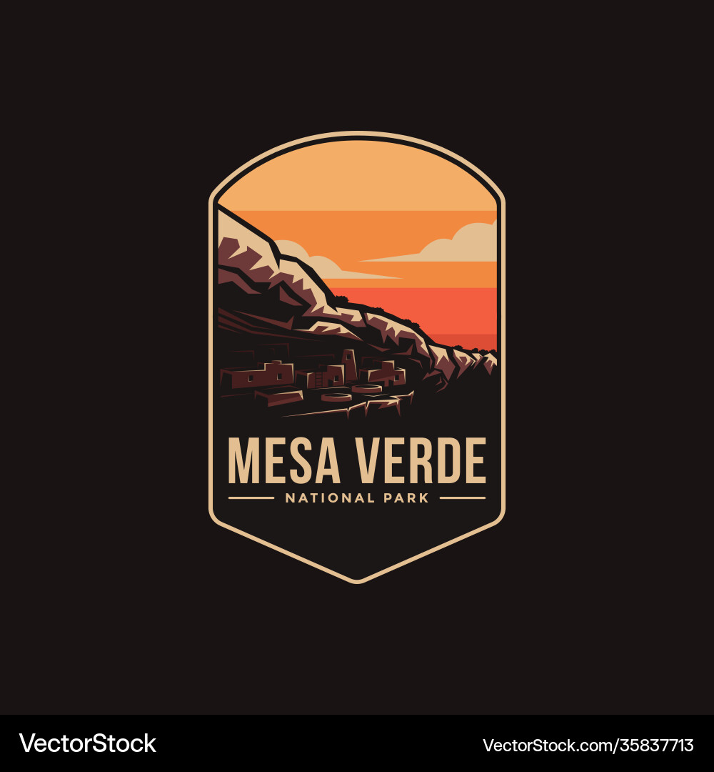 Emblem patch logo mesa verde national park Emblem patch logo mesa verde national park vector image