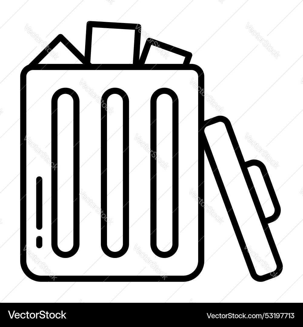 Icon of trash bin garbage container in modern Vector Image