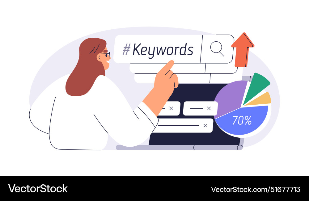 Keywords and search engine optimization concept Keywords and search engine optimization concept vector image