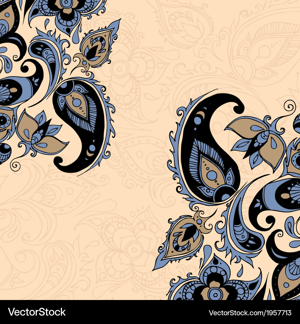 Ornate Paisley Pattern Background Vector Image