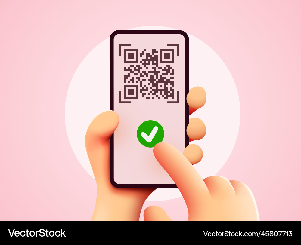 Scanning qr code with mobile smart phone Scanning qr code with mobile smart phone vector image