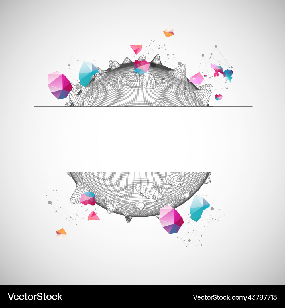 Sphere or virus theme with connected lines vector image