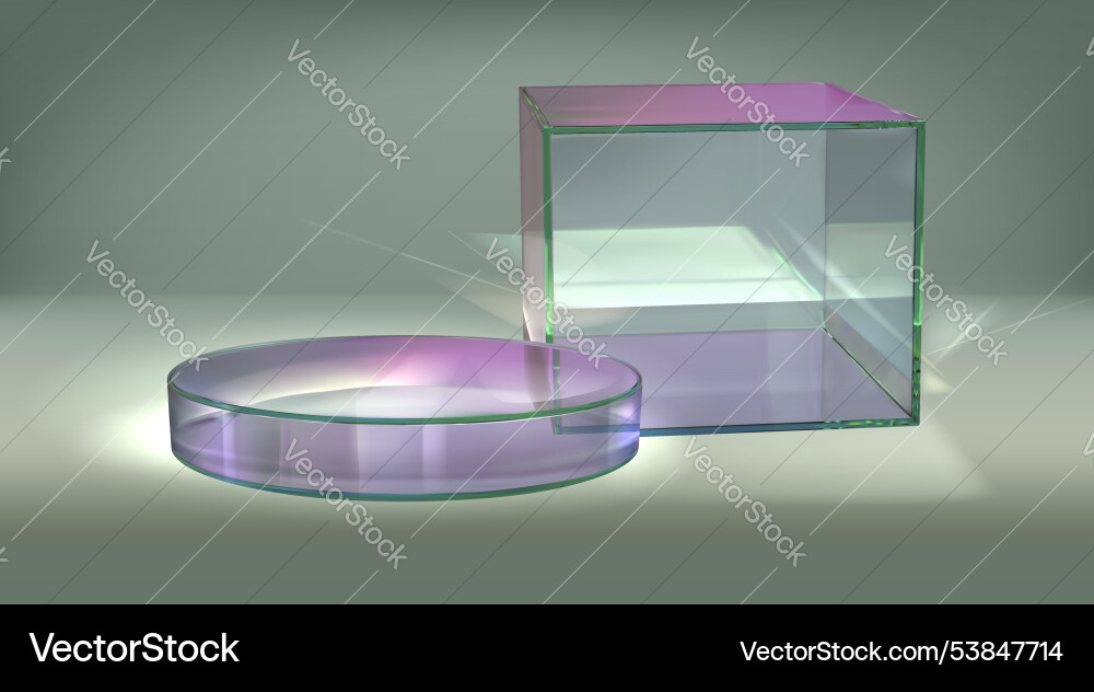 3d glass podium crystal cylinder display stand 3d glass podium crystal cylinder display stand vector image