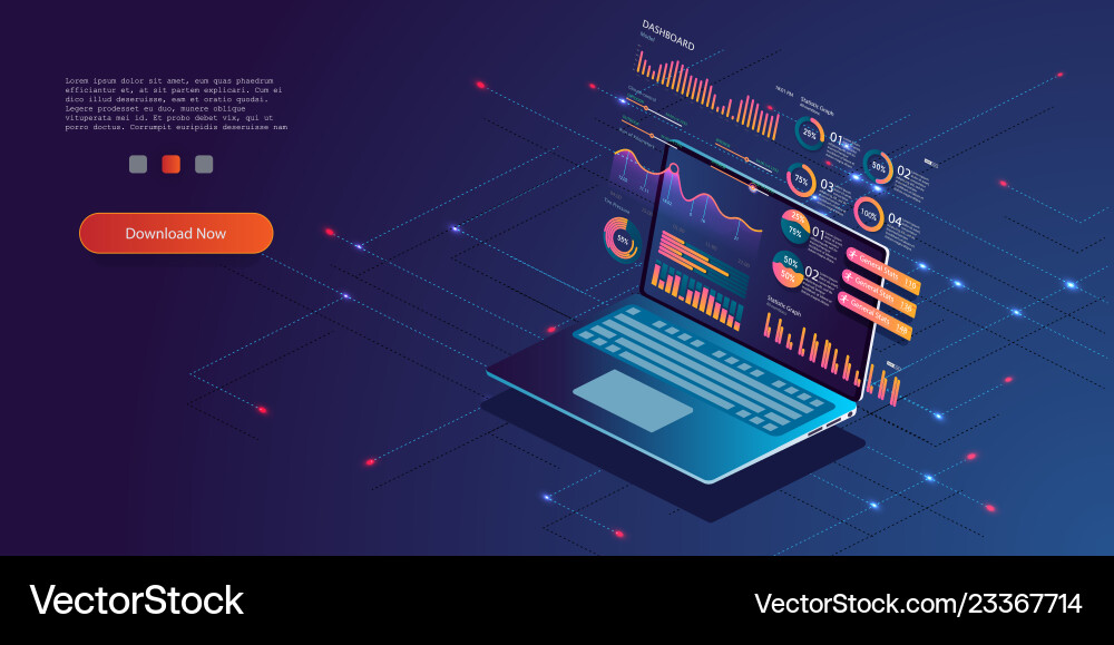 Database Analytics & Statistics vector image