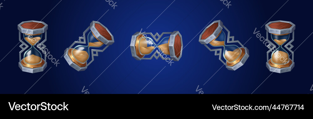 Hourglass animation sprite rotating game icon Hourglass animation sprite rotating game icon Vector Image