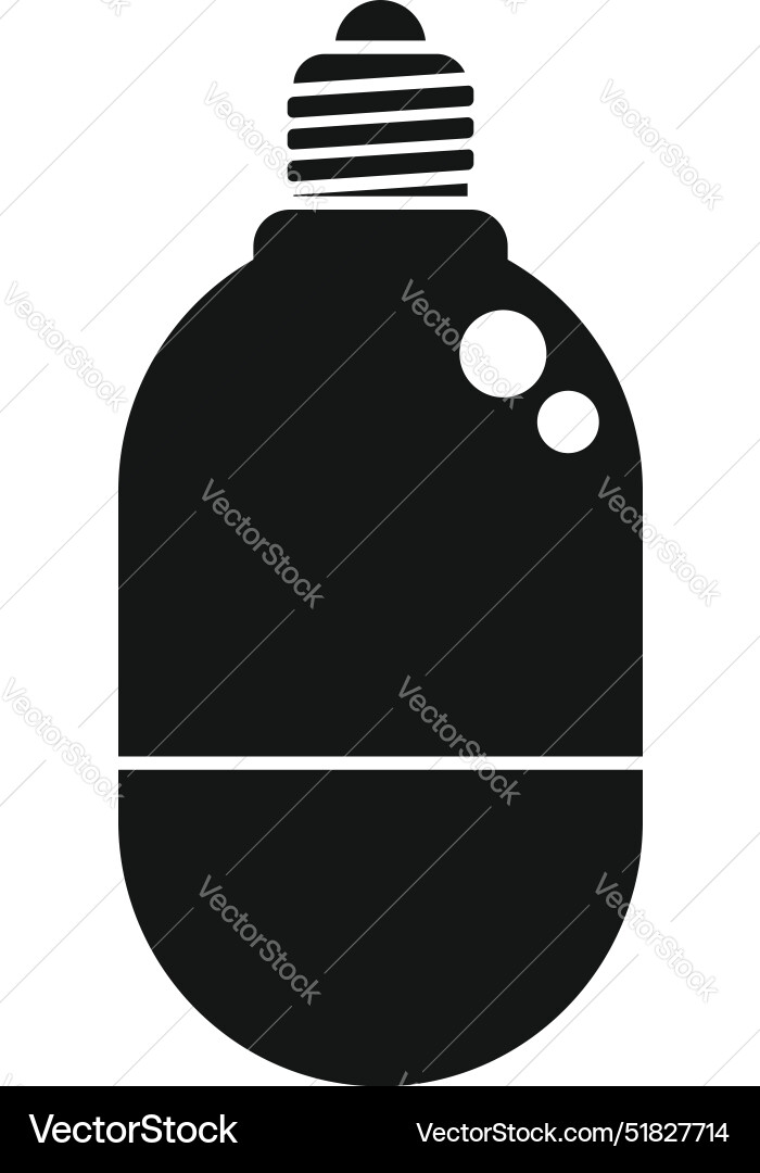 Led light bulb shining with socket icon simple Led light bulb shining with socket icon simple vector image