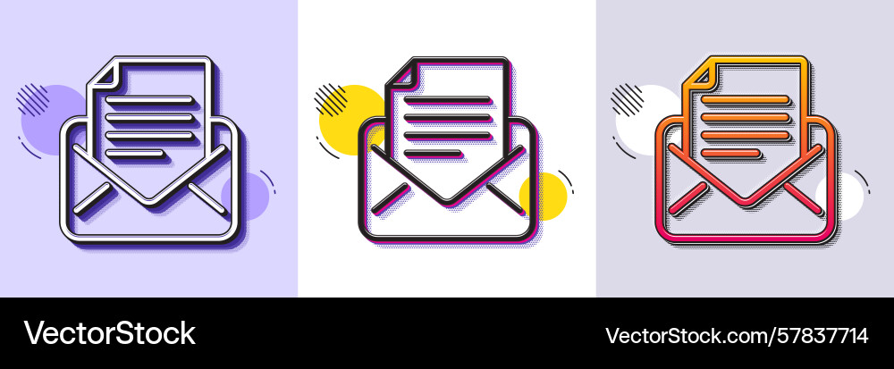 Mail correspondence line icon read message sign Vector Image