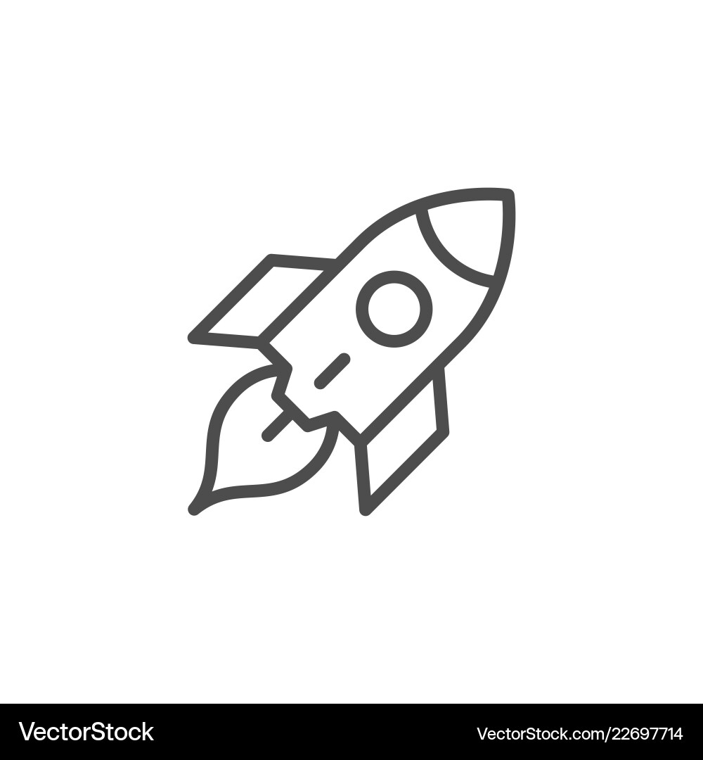 Rocket line icon Royalty Free Vector Image - VectorStock