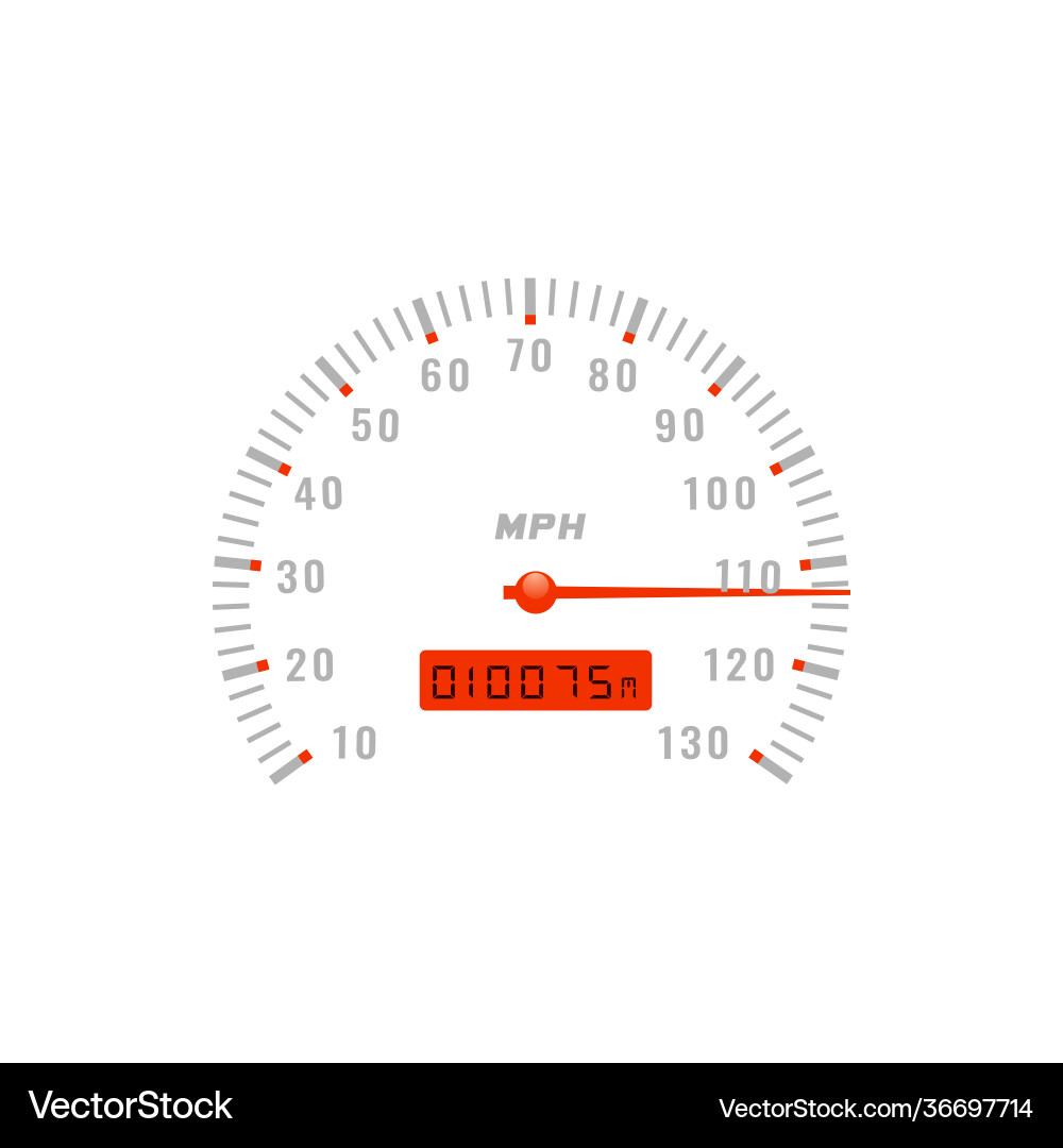 Speedometer gauge car speed dashboard odometer Vector Image