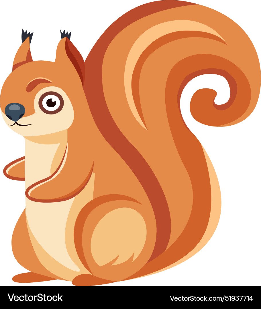 Weba flat style icon showing cute squirrel Vector Image