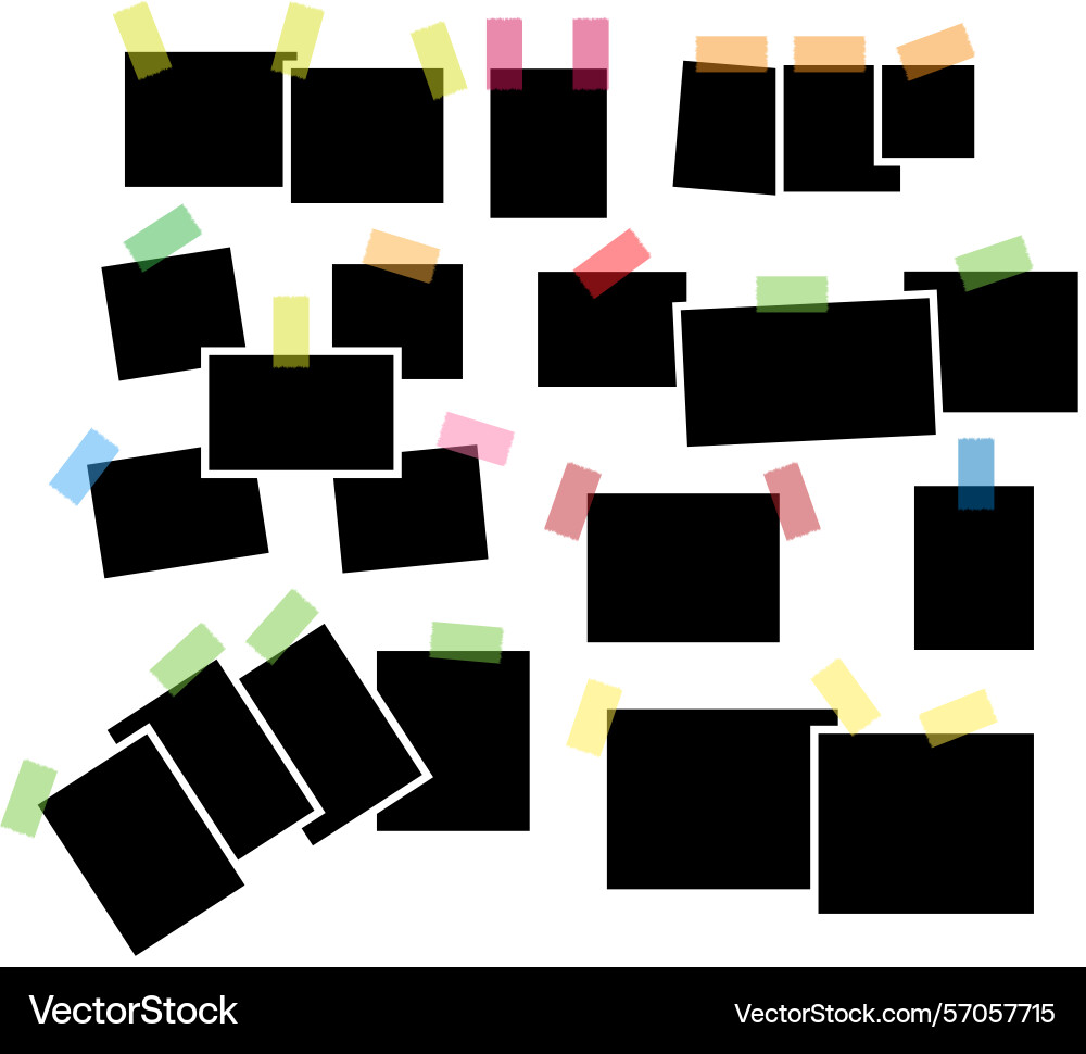 Collection of empty photo frames with colorful Collection of empty photo frames with colorful Vector Image