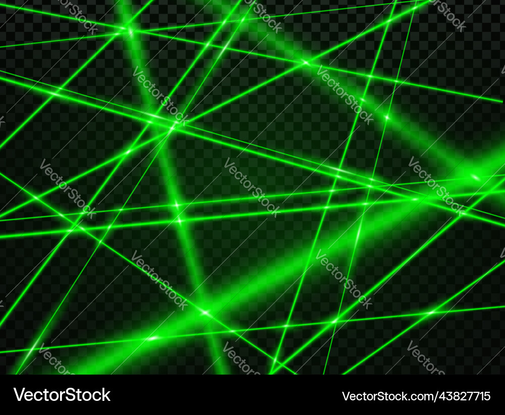 Crossed green laser beam lights background Crossed green laser beam lights background vector image
