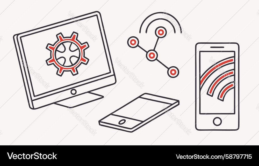 Cybersecurity and data protection concepts design Vector Image