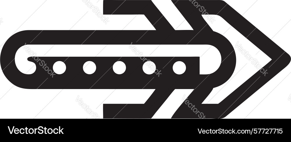 Dynamic multi-point arrow progress trajectory vector image