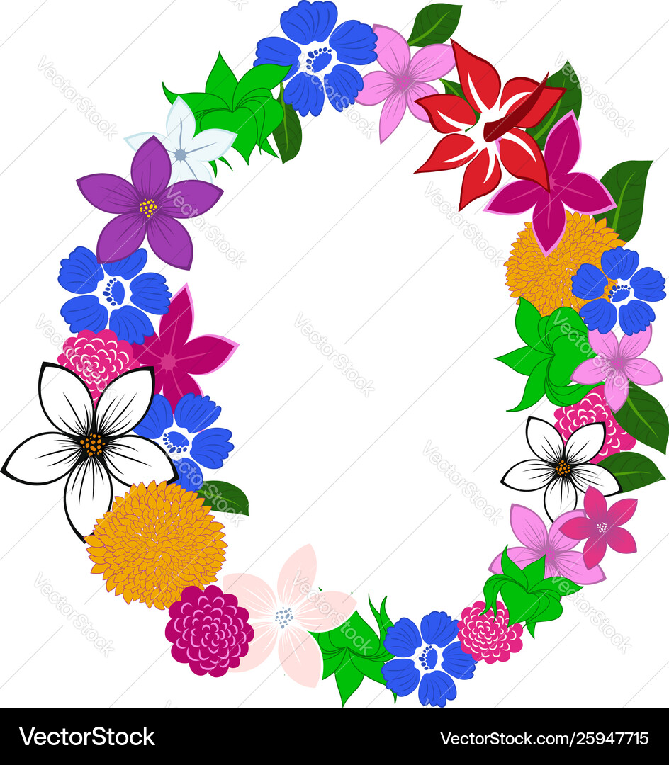 Floral alphabet letter Floral alphabet letter vector image