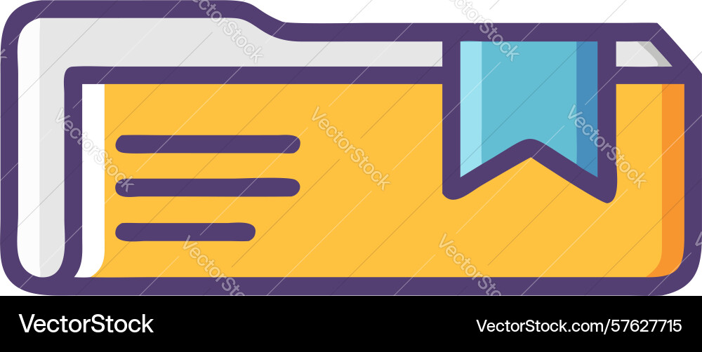 Folder with bookmarked document icon Vector Image
