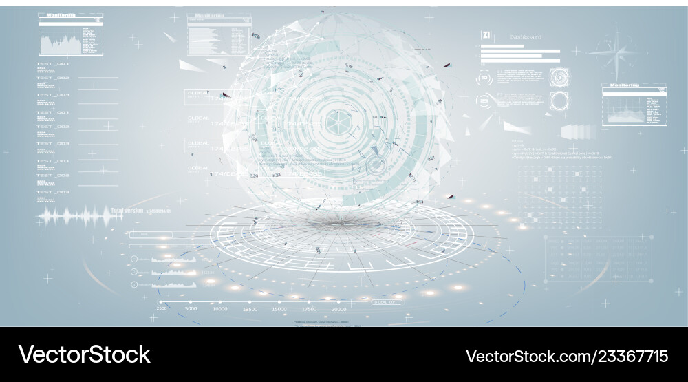 Futuristic Data Interface Elements vector image