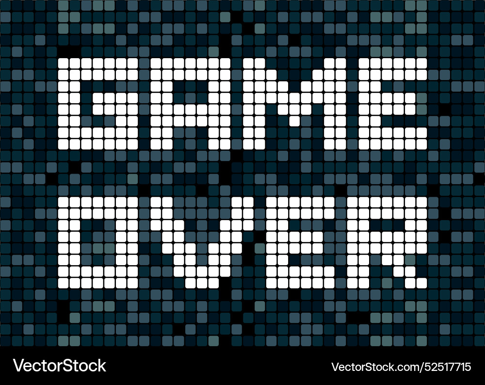 Game over digital pixel text and background vector image