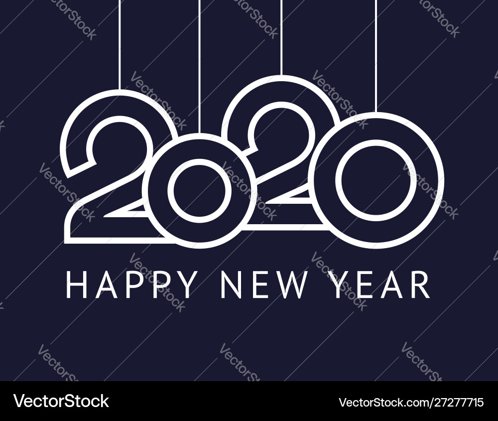 Happy new year greeting card design 2020 Happy new year greeting card design 2020 vector image