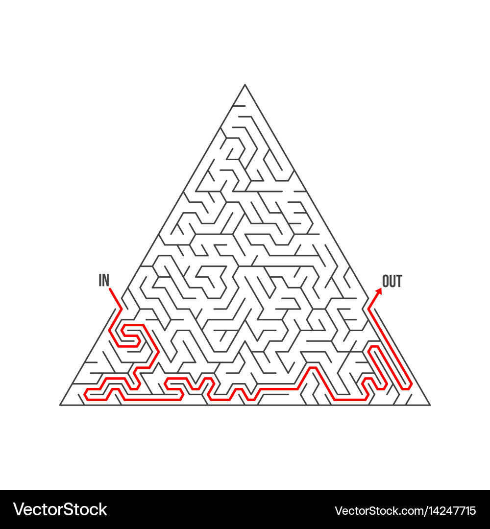 Maze icon labyrinth puzzle with solution vector image