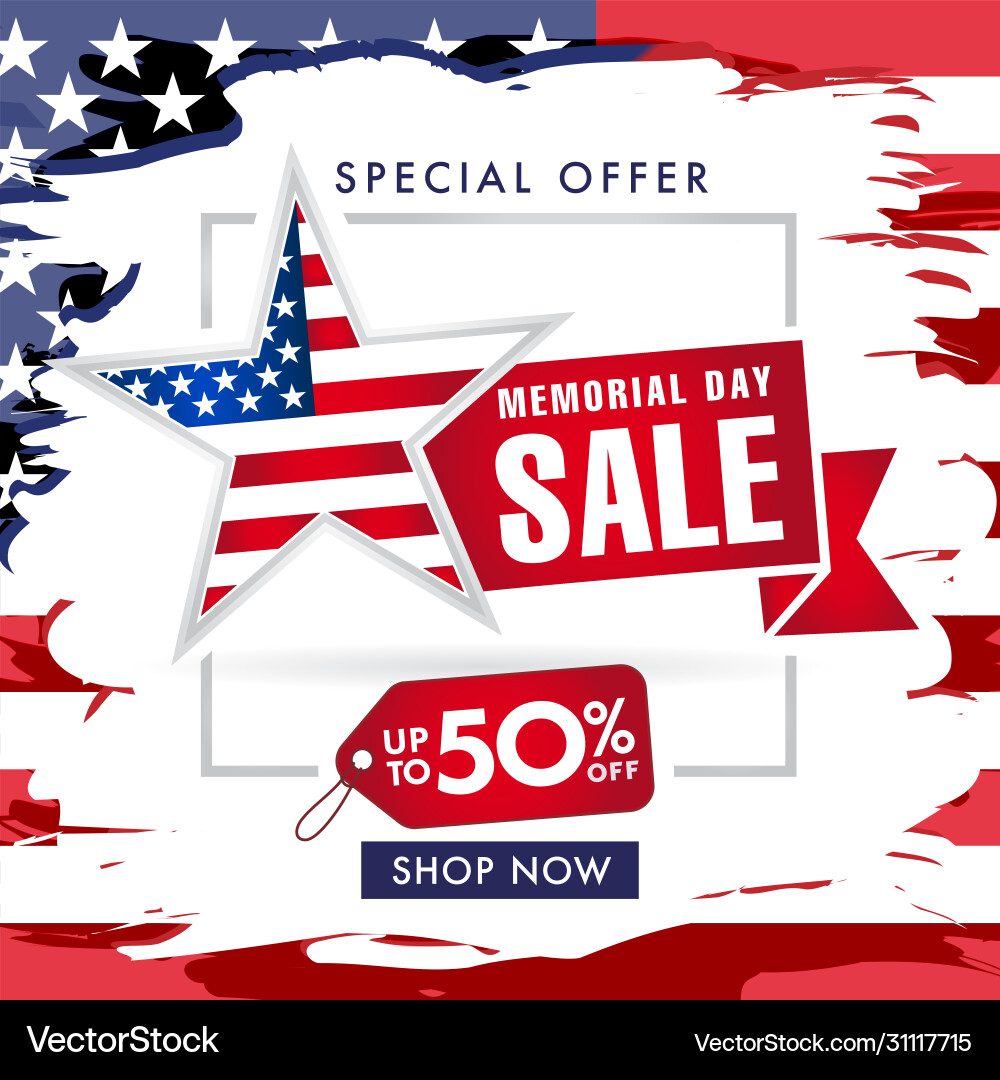 Memorial Day Sale Banner - USA vector image