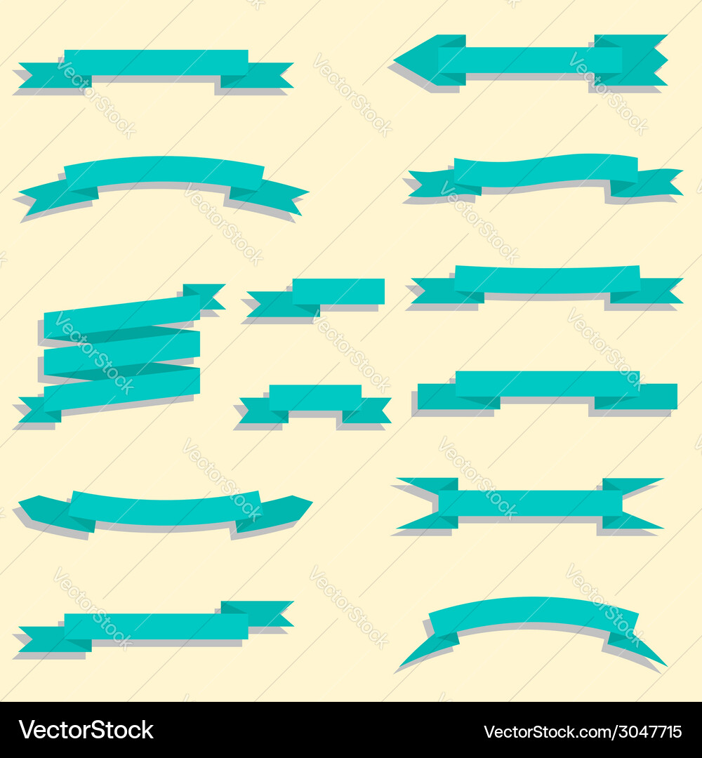 Ribbons set with shadow Vector Image