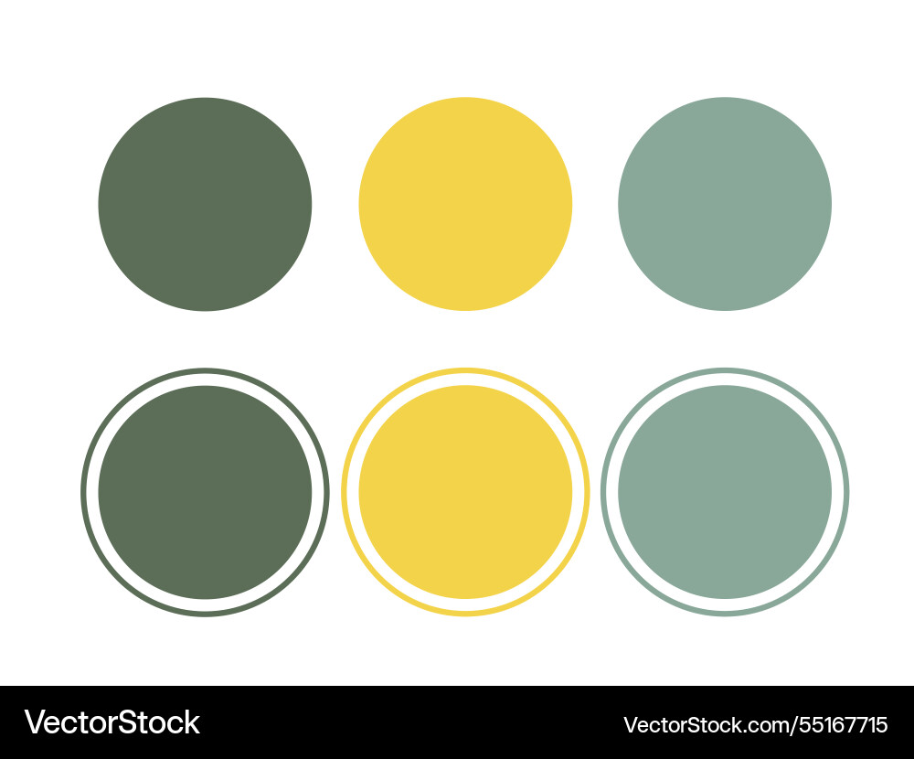 Set of abstract circle color palette frame borders Set of abstract circle color palette frame borders Vector Image