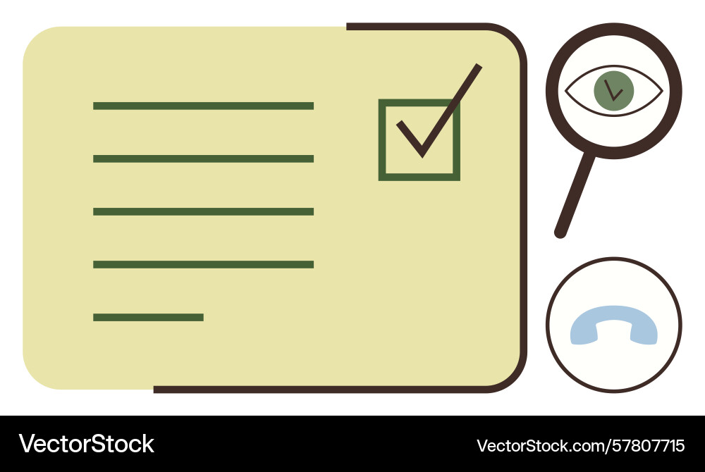 Task checklist with magnifying glass and eye icon Task checklist with magnifying glass and eye icon Vector Image