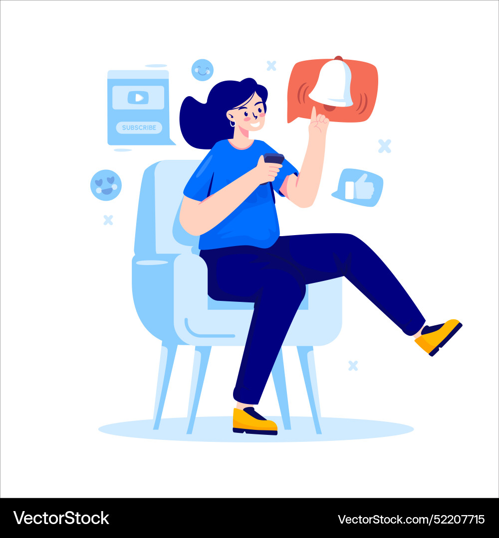 Turn on notification Turn on notification vector image