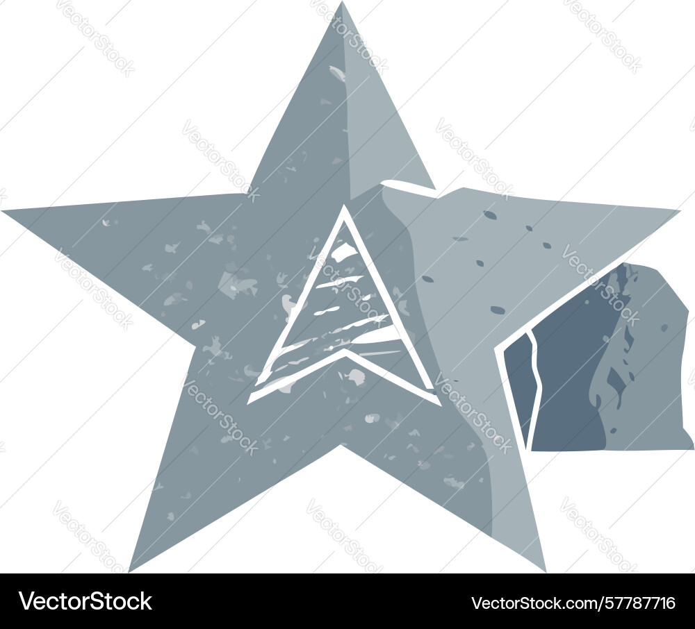 Grungy star icon with arrow and abstract textures Vector Image