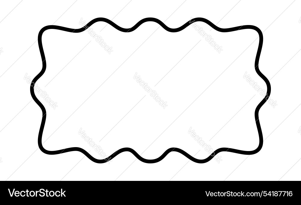 Rectangle frame with wavy edges geometric shape Rectangle frame with wavy edges geometric shape vector image