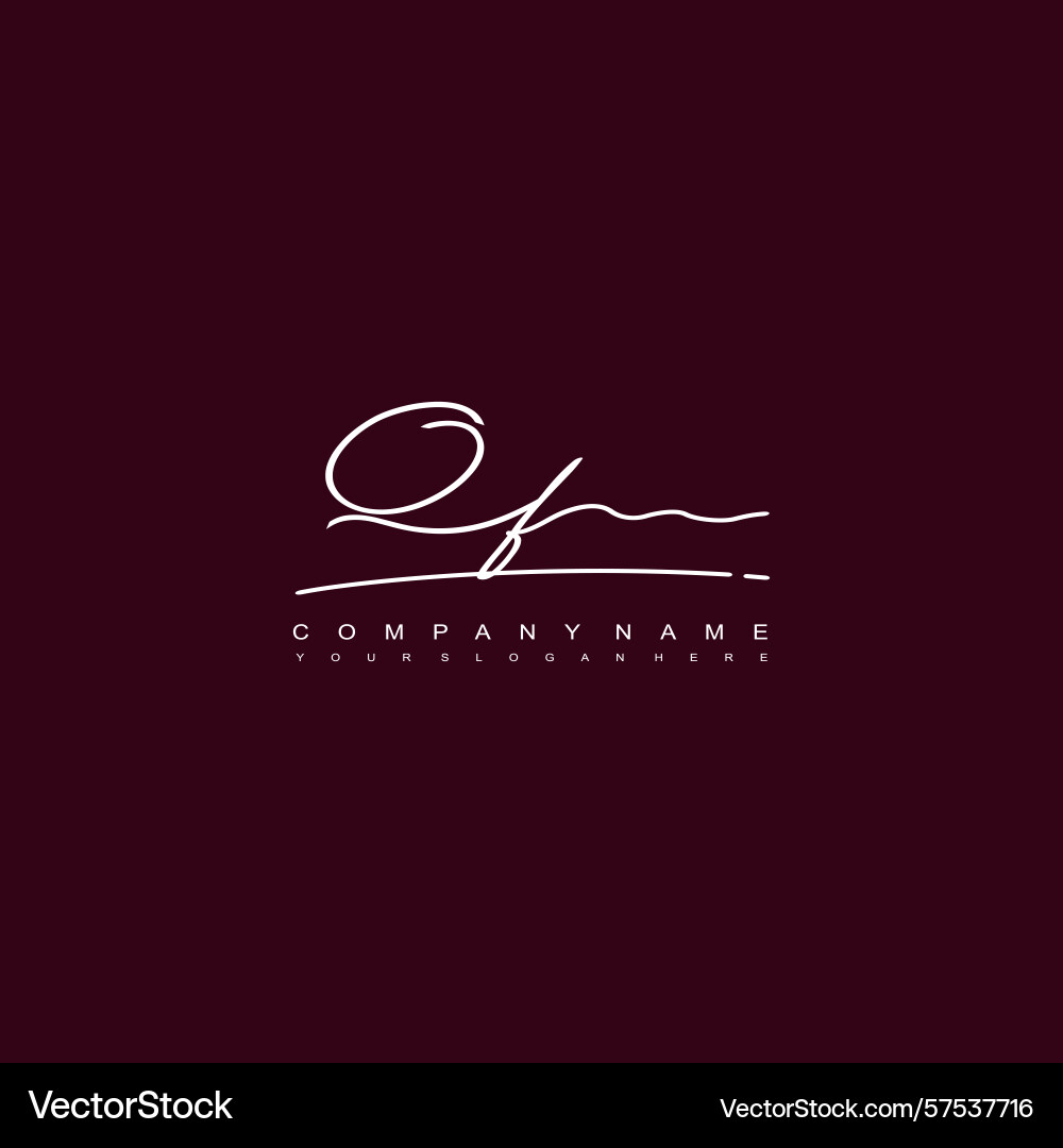 Signature style qf initial logos initials logo Vector Image