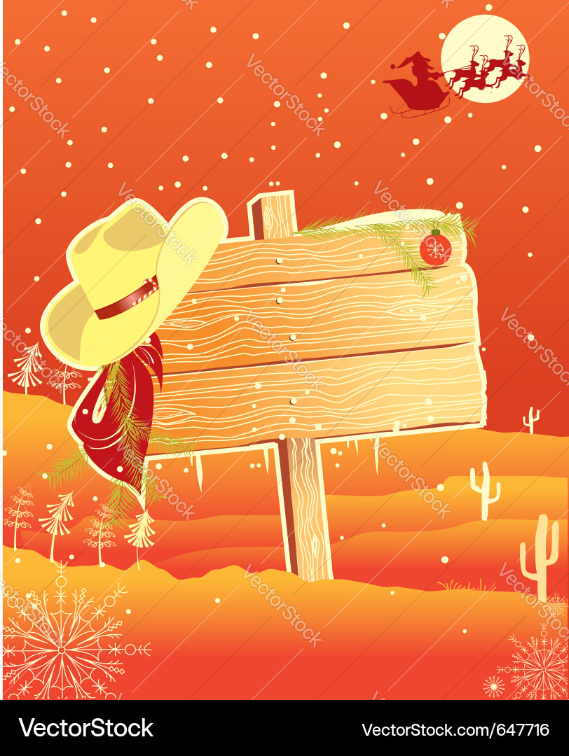 Western Christmas Landscape Vector Image