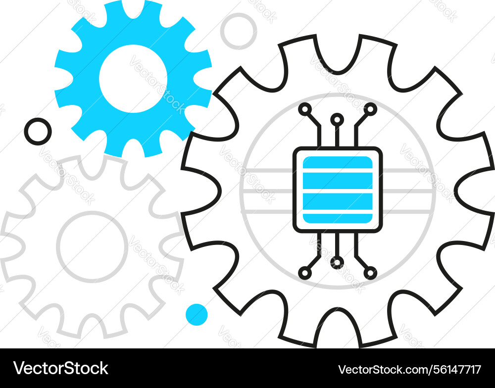Artificial intelligence ai including cybernetics Vector Image