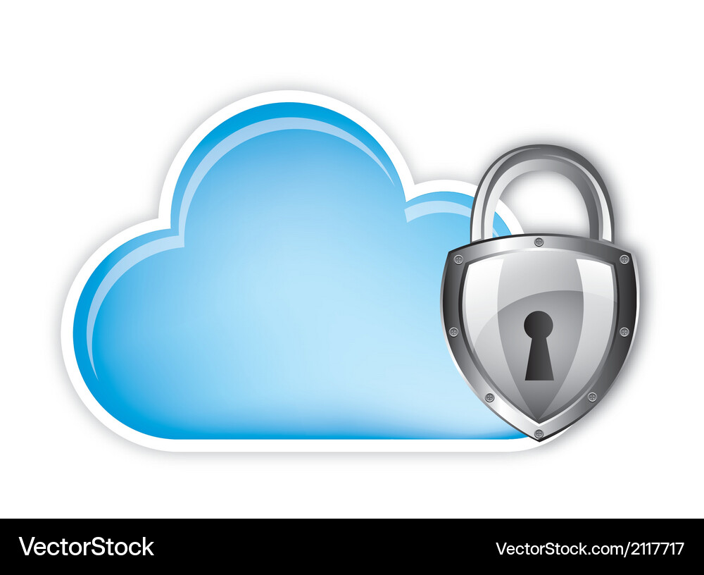Cloud computing security over white background Vector Image