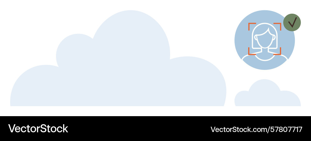 Cloud storage with secure face recognition Cloud storage with secure face recognition vector image