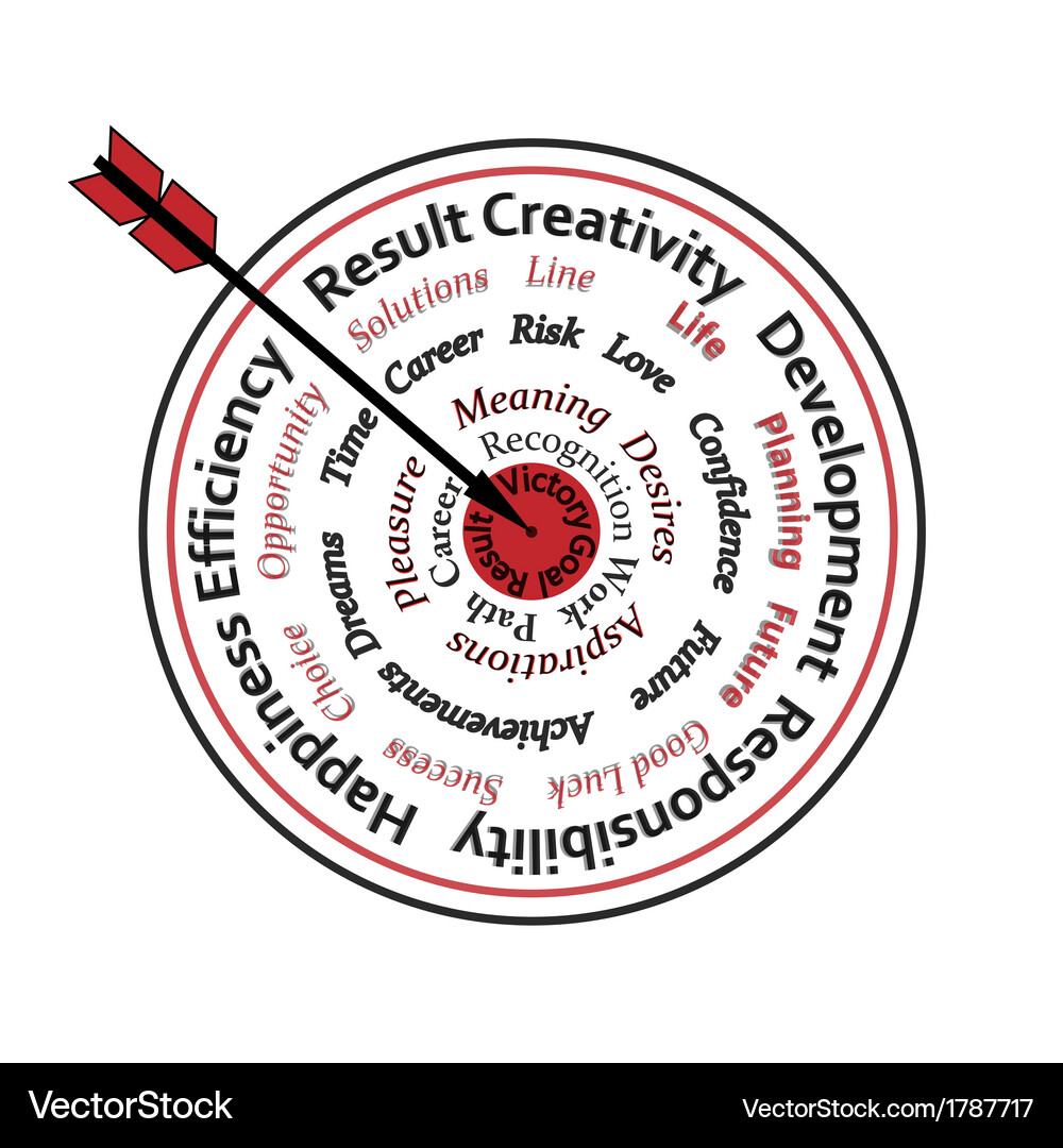 Conceptual objective of red and black arrow Vector Image