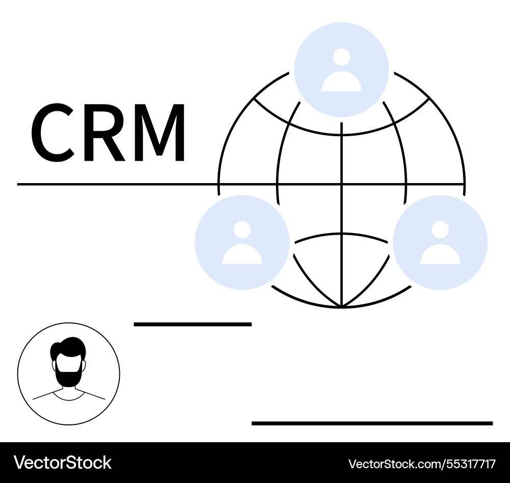 Crm concept featuring global network with user Crm concept featuring global network with user vector image