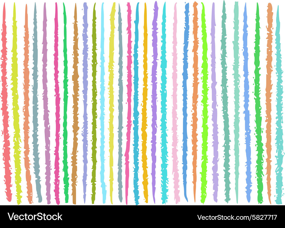 Irregular lines pattern in mixed colors over white Vector Image