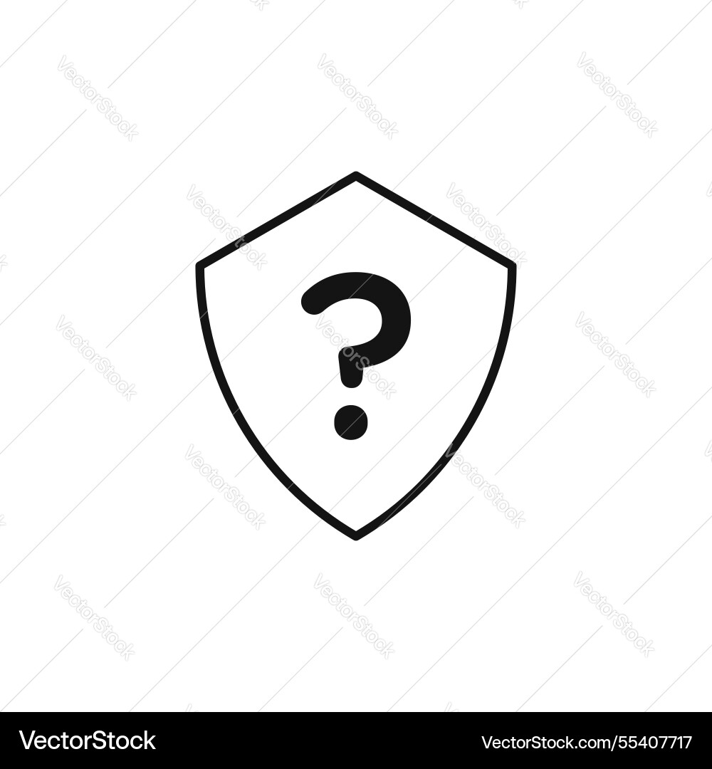Shield interrogation icon simple thin line Shield interrogation icon simple thin line Vector Image