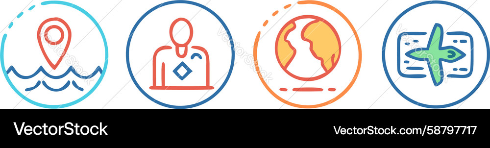 Travel and navigation icons set design generative Vector Image