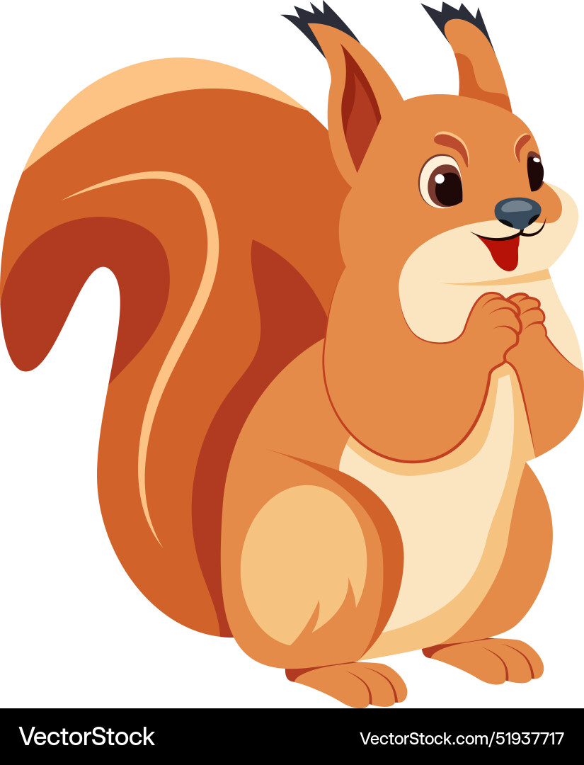 Weba flat icon of smiling squirrel Royalty Free Vector Image
