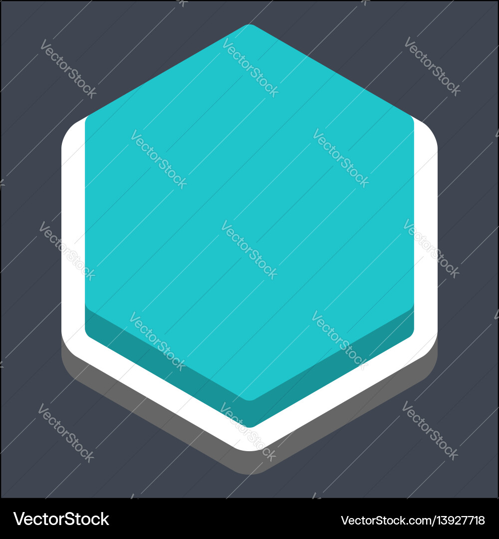 3d flat blank hexagon web button Vector Image