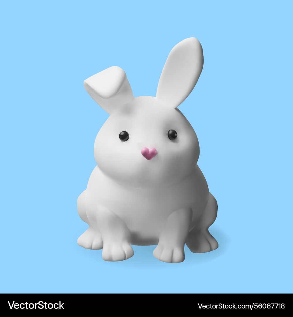 3d front render rabbit 3d front render rabbit vector image