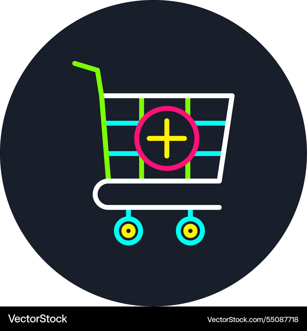 Add to cart line multi color icon Vector Image