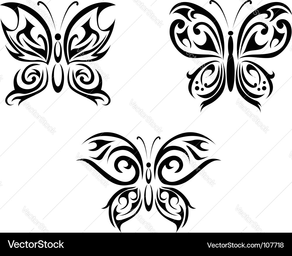 Butterfly Tattoo Art vector image