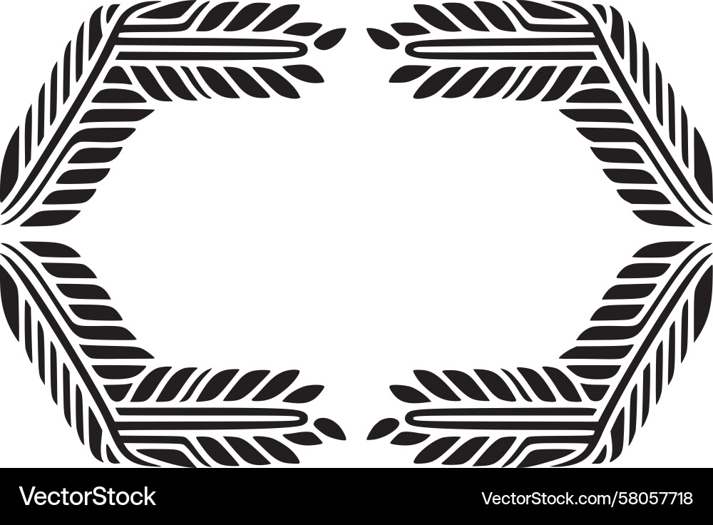 Elegant Leaf Frame - Minimalist Pattern Vector Image