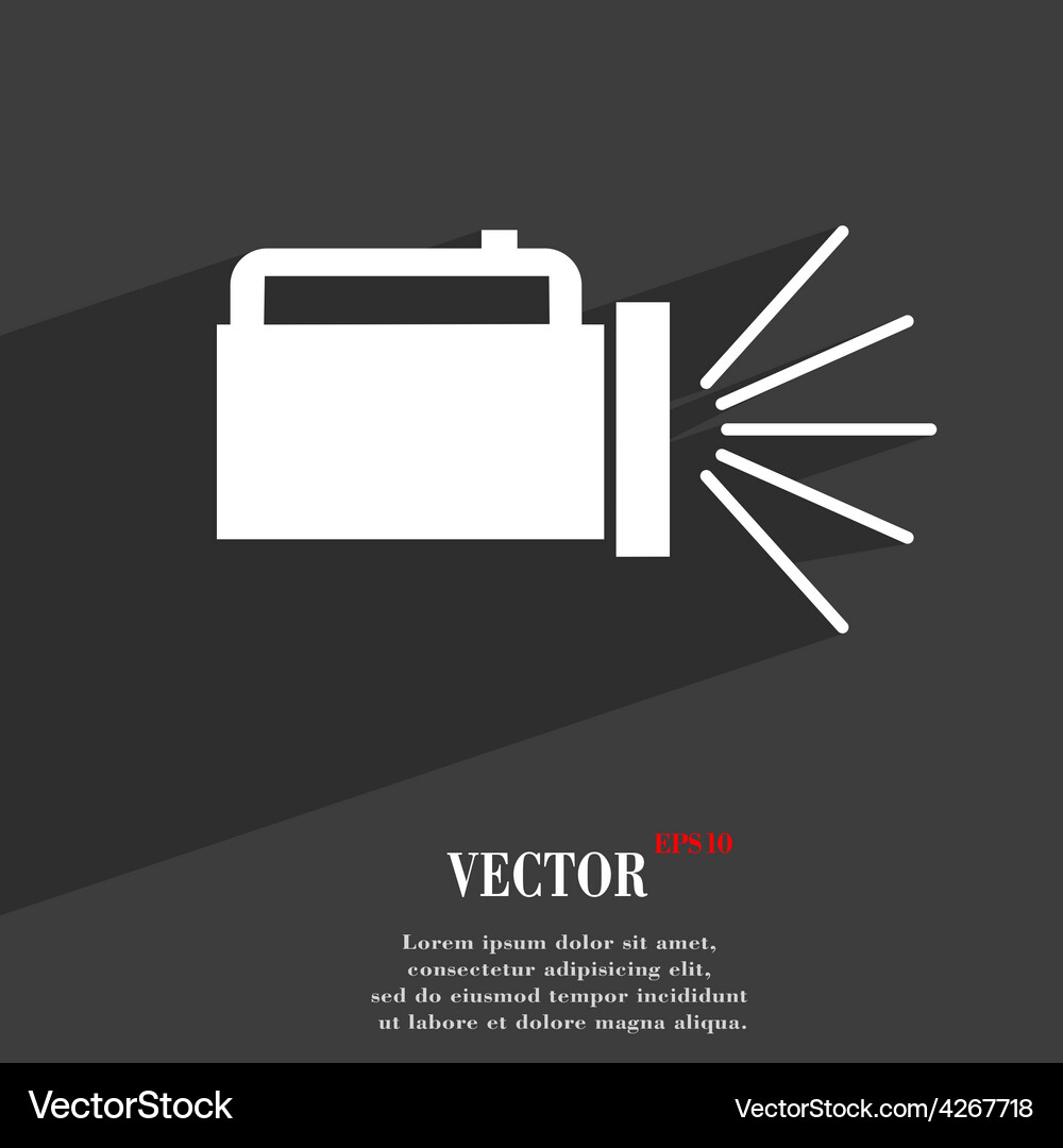Flashlight icon symbol flat modern web design Vector Image