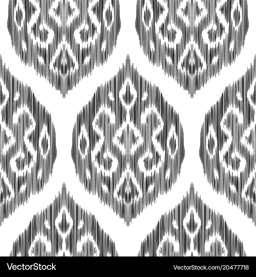 Ikat seamless pattern in damask style Vector Image